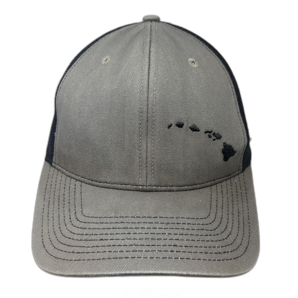 808 Clothing Co. Trucker Hat Gray Black One Size Hawaii Islands Mesh Snapback